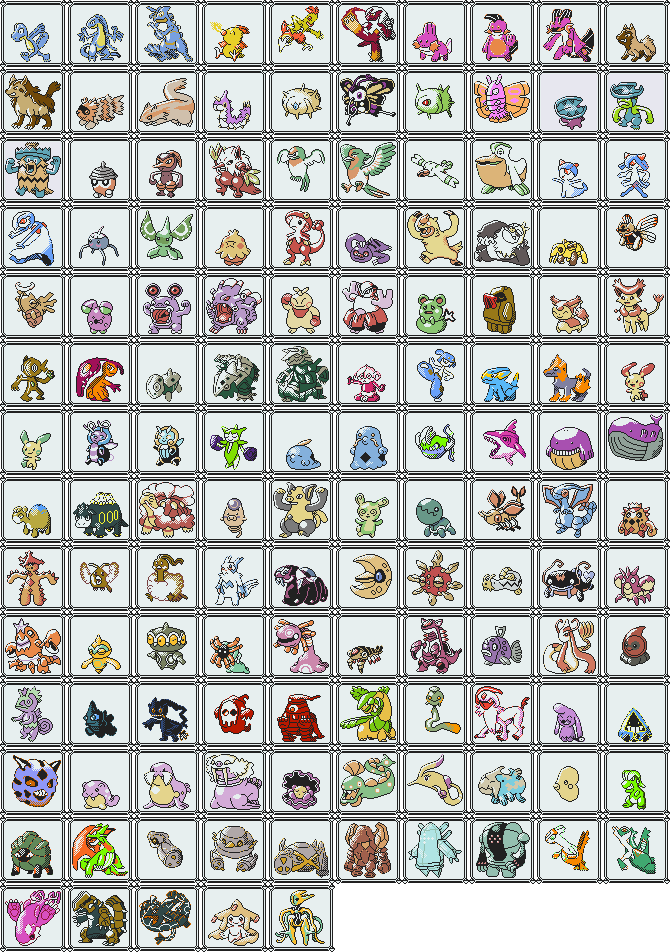 Hoenn Dex GSC Sprites Shiny Colours by Axel-Comics on DeviantArt