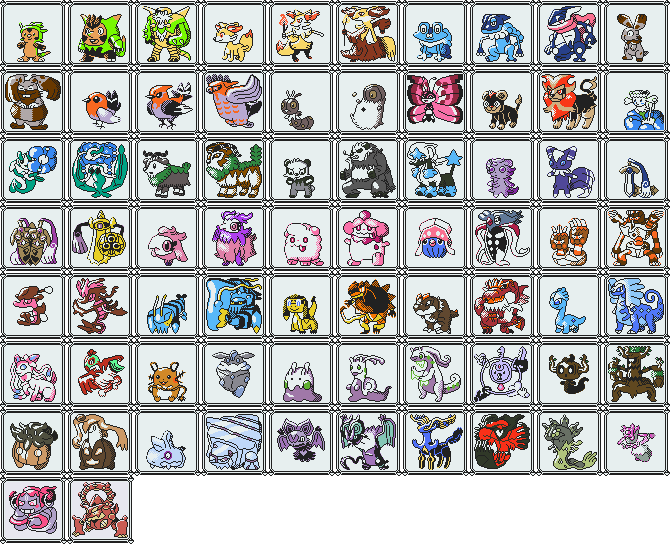 Kalos Dex GSC Sprites Normal Colours