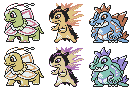 Baby Meganium Typhlosion Feraligatr GSC Sprites by Axel-Comics