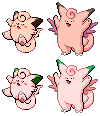 Clefairy Clefable Pixel-overs