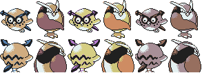 Beta Hoothoot + Noctowl GSC Sprites