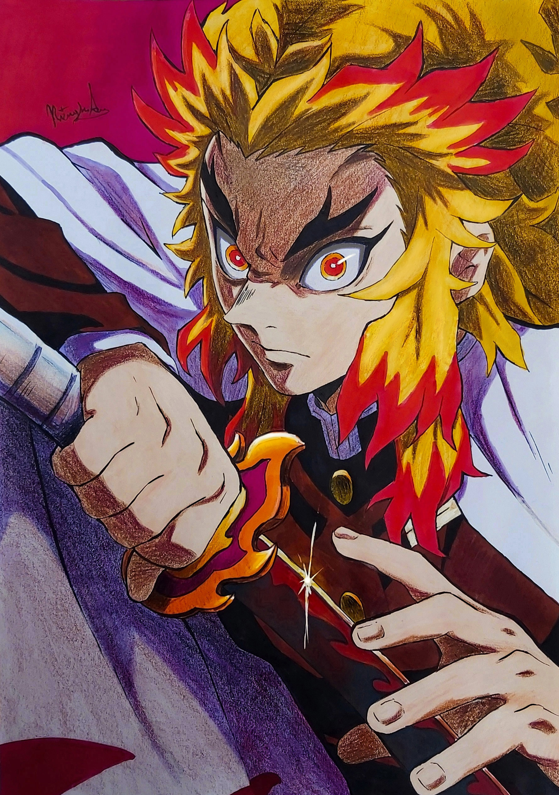 Fire Hashira Kyojuro Rengoku by MCAshe on DeviantArt