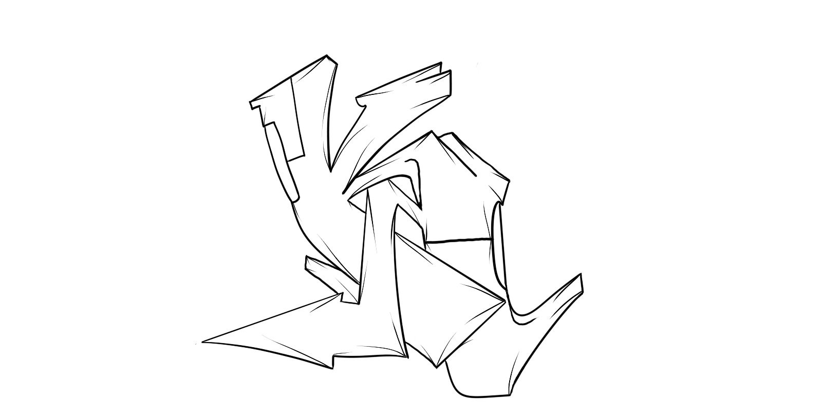 Graffiti Letter K Wildstyle