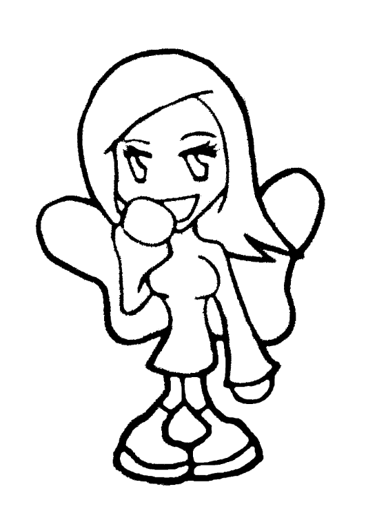 Chibi Girl With Wings Lineart