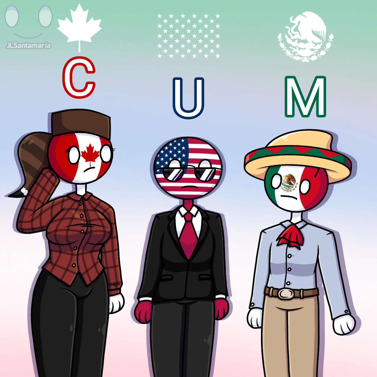 Countryhumans/ Canada, USA y Mexico by Jose11santamari on DeviantArt