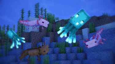 Minecraft Glow Squid and Axolotl 1.17 FUN Yay