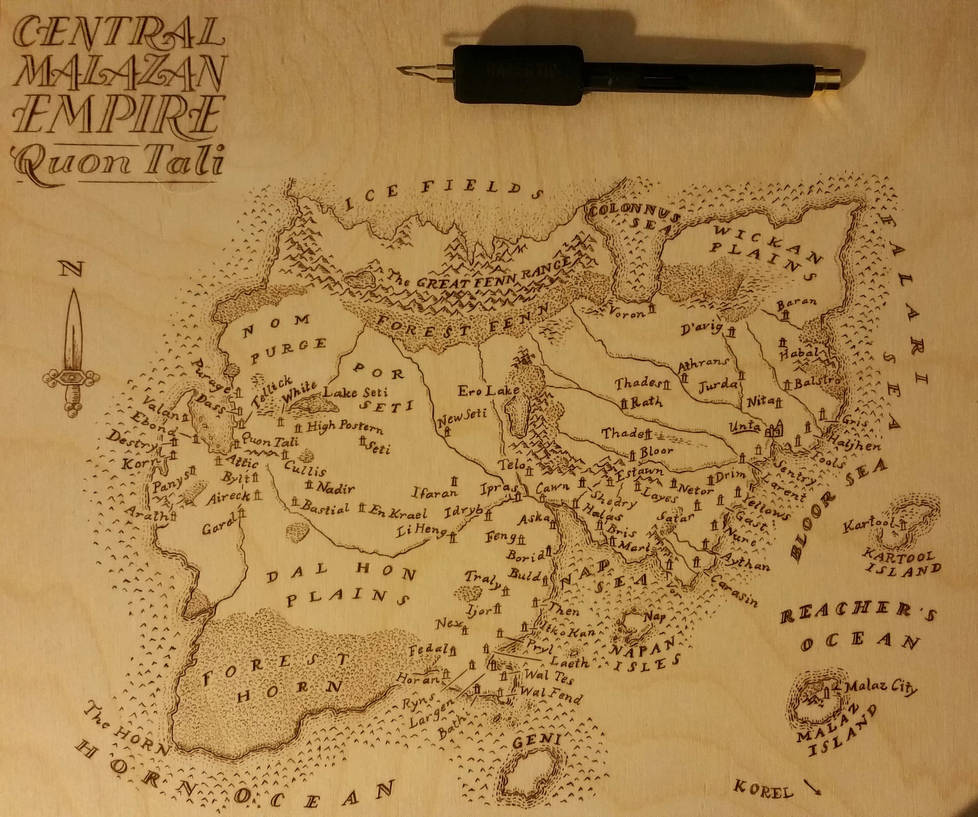 Pyrography Malazan Map by bchuckry on DeviantArt