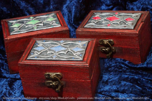 Polymer Clay Decorated Wood Boxes