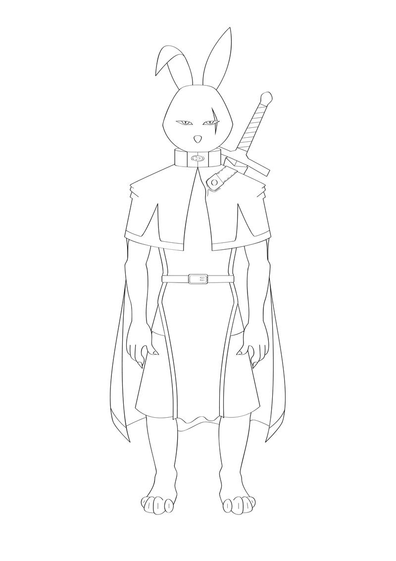 Rabbit Knight Front Lineart by aznjo on DeviantArt