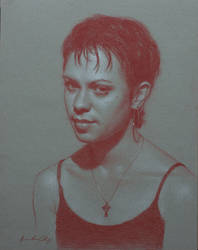 Portrait Study 11x14 Pastel on Toned Paper