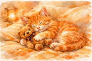 Teddy and a kitten