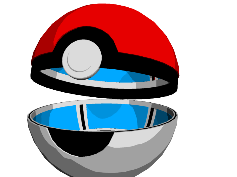 Rendered open pokeball by JohtoProject on DeviantArt