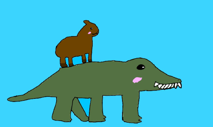 Capybara riding a Alligator by OliviaBishop2013 on DeviantArt