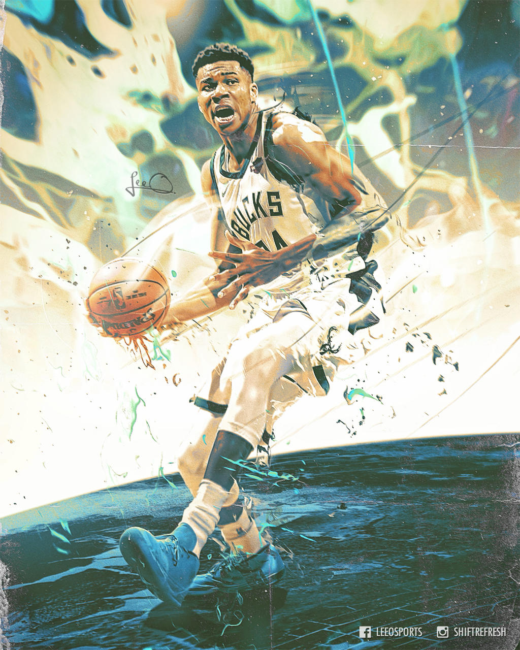 NBA Basketball Giannis Antetokounmpo - Team Awesome - Digital Art, Sports &  Hobbies, Basketball - ArtPal