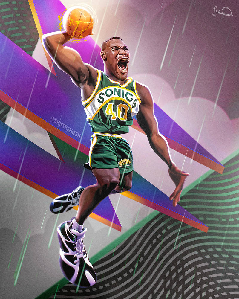 Shawn Kemp NBA Wallpaper / Poster by skythlee on DeviantArt