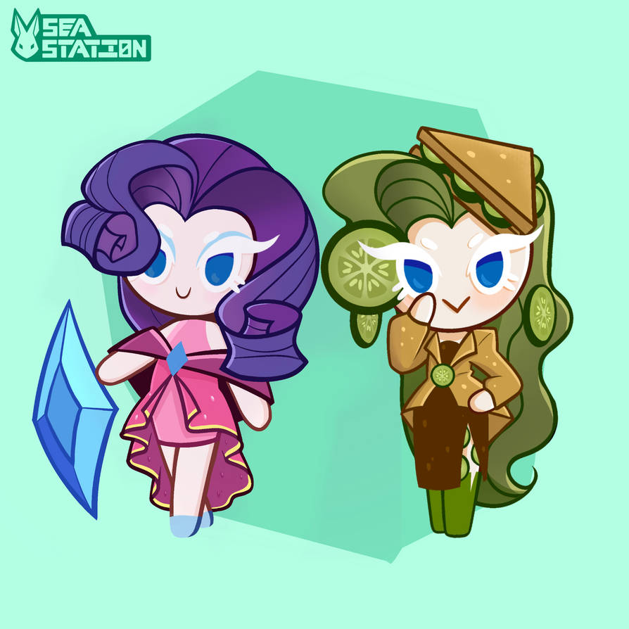 Rarity Cookie and Cucumber Sandwich Cookie by SeasEmissary on DeviantArt