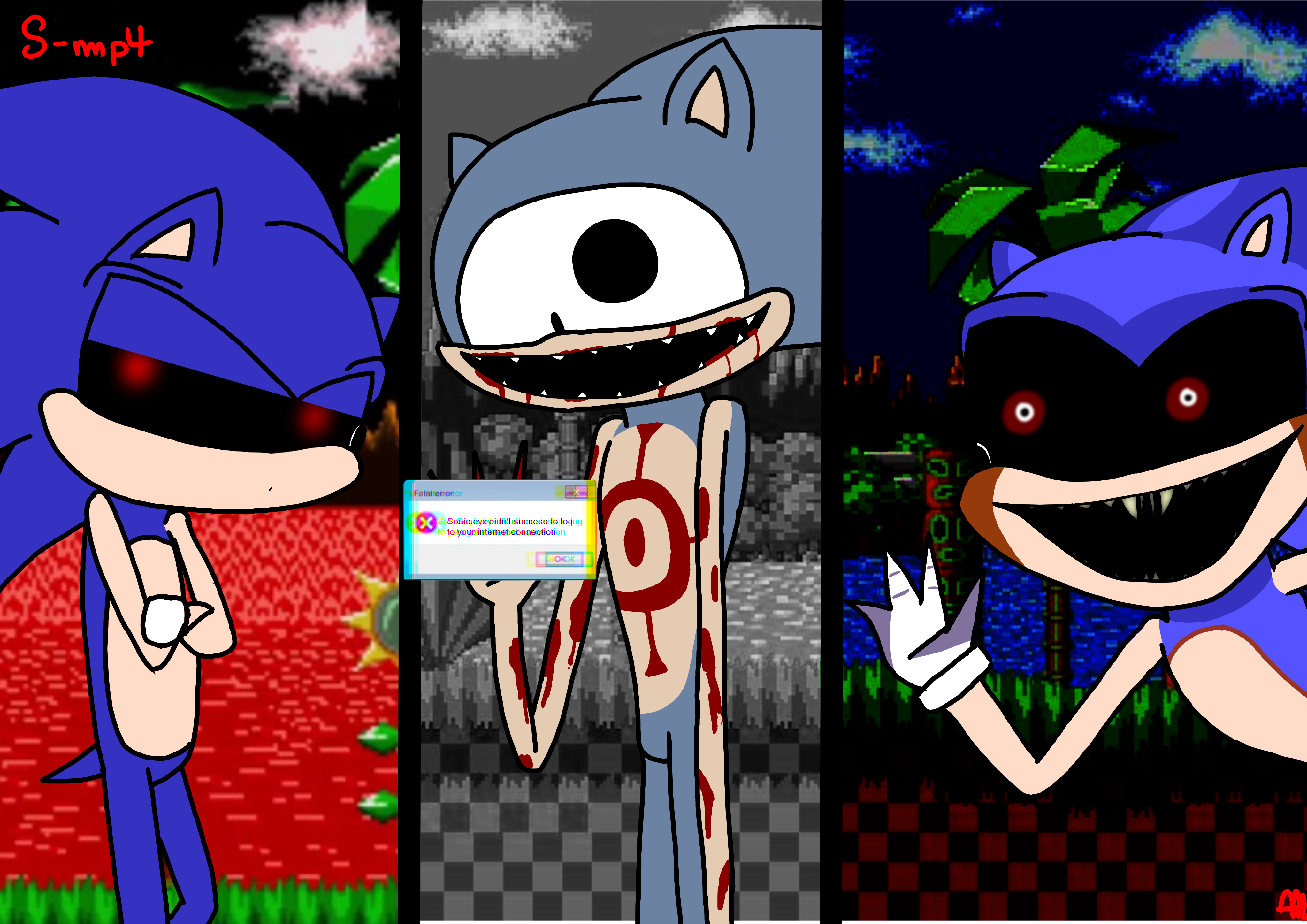 Sonic.exe, Sonic.eyx and One more time by Subject-mp4 on DeviantArt