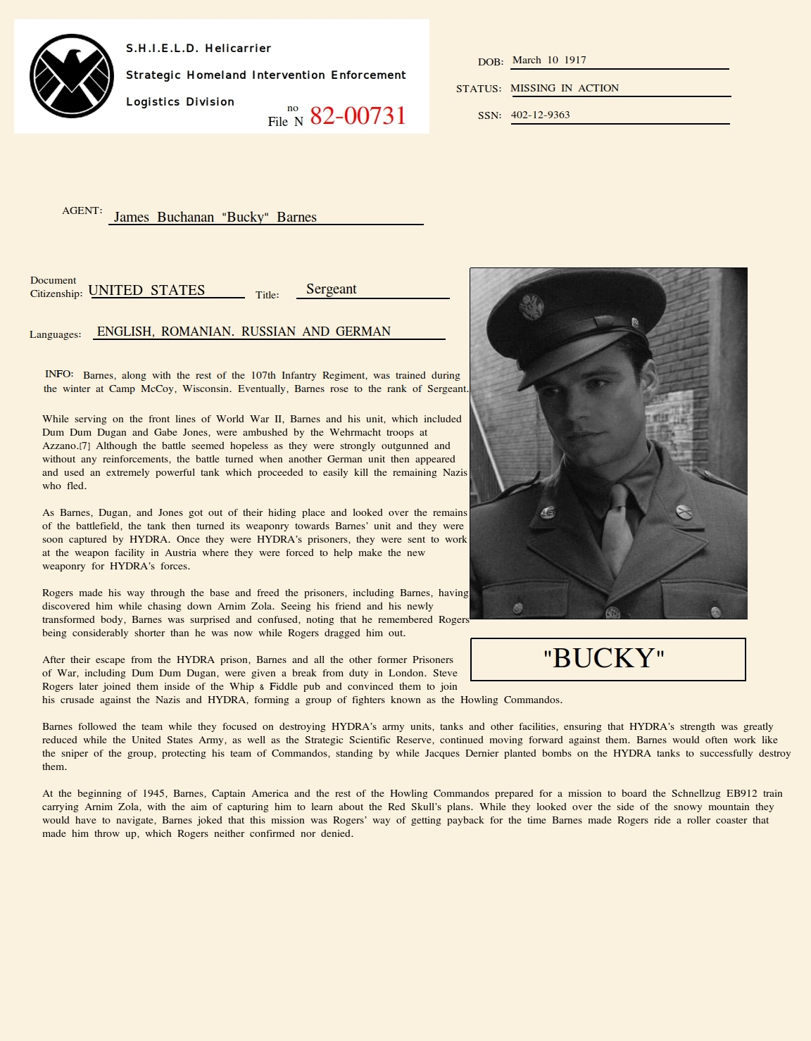 Ss Files Bucky Barnes By Martinoinn On Deviantart