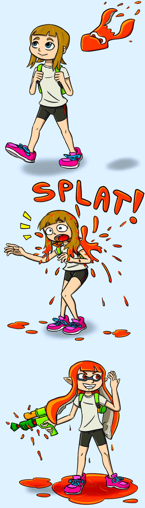 Brainwashed Inkling Human girl turns into inkling girl by psi by sashaisforgotten on DeviantArt