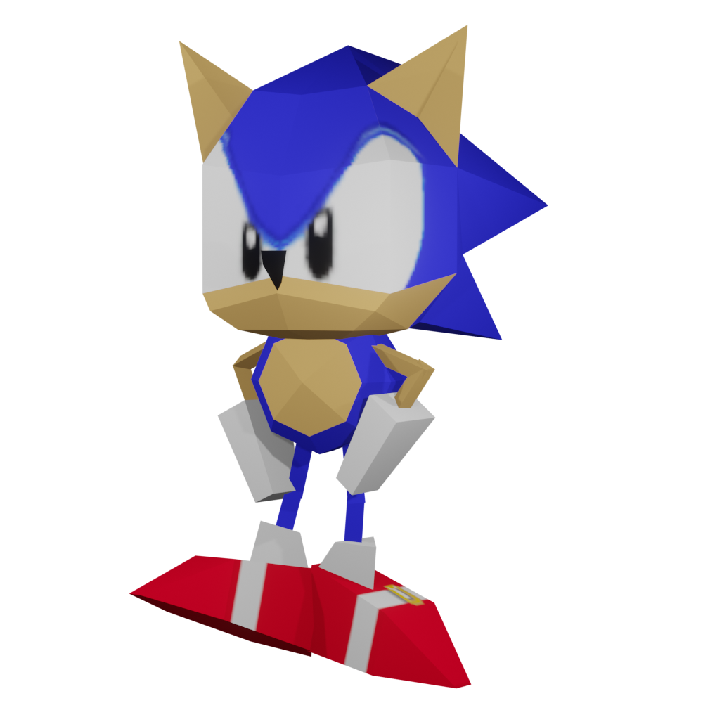 Sonic R, Sonic (render test 2) by SonicF64 on DeviantArt
