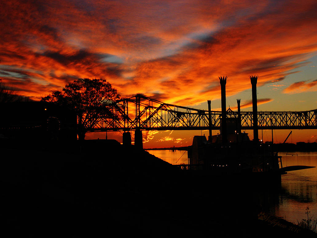 Sunset on the Mississippi by wolfepaw on DeviantArt