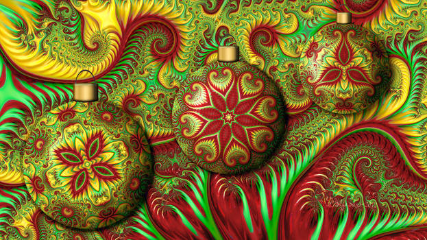 Fractal Kaleidoscope Christmas Ornaments