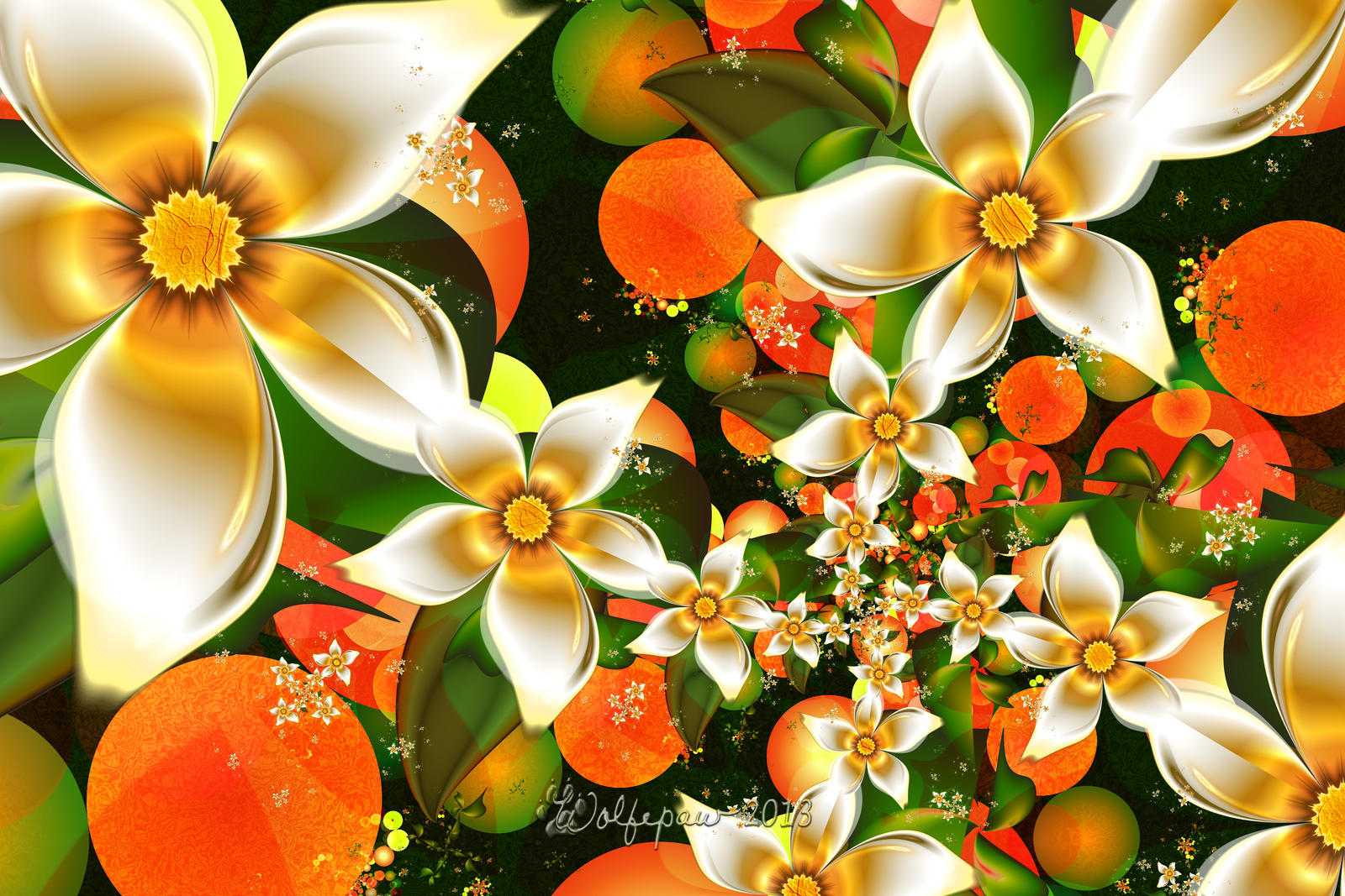 Fractal Orange Blossoms