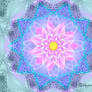 Pink Lotus on Blue Doilly