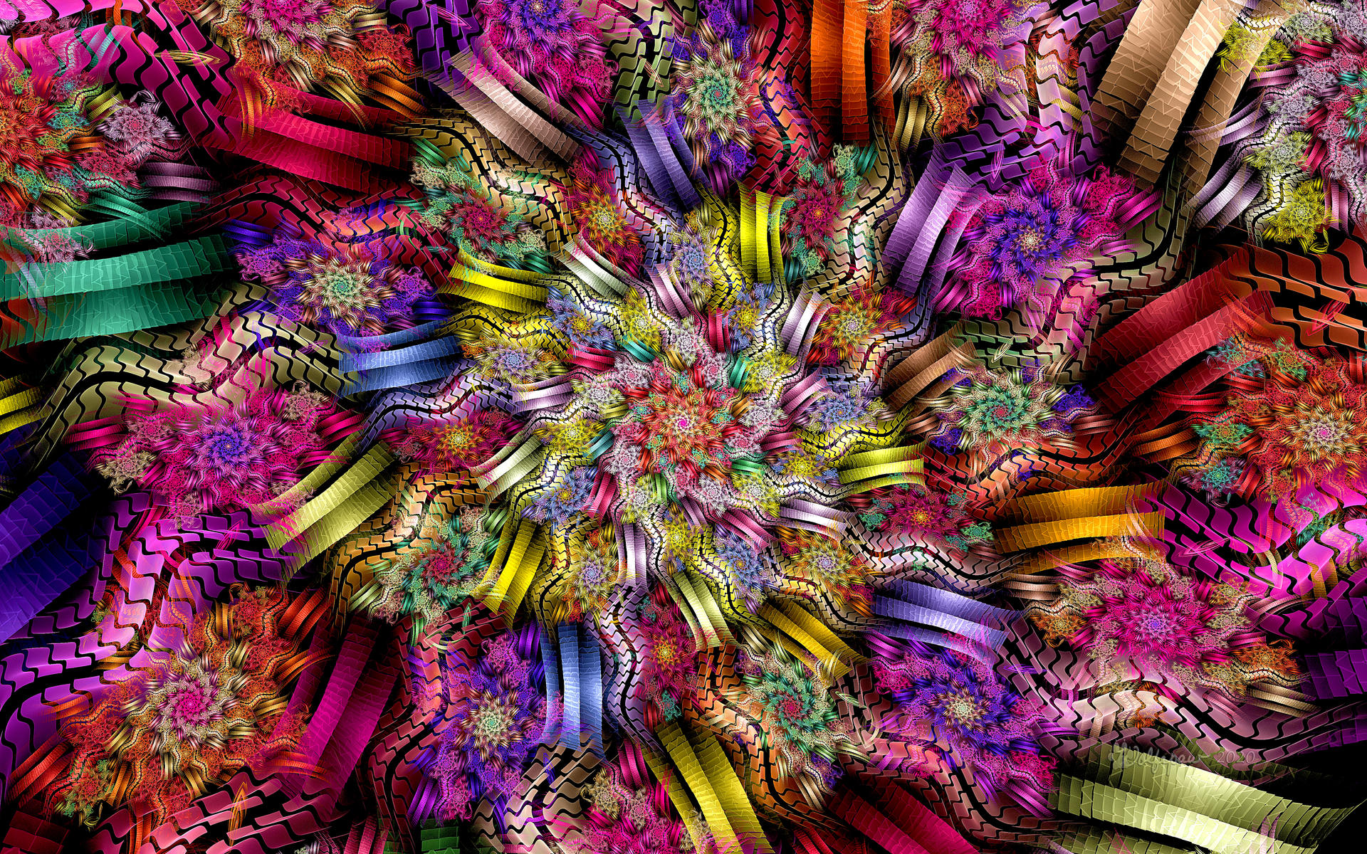 Exploding Ribbon Fractal Fractal Cleavage Ribbon Star Spiral by wolfepaw on DeviantArt