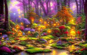 DreamStudio Magical Forest with Fairies and Elves