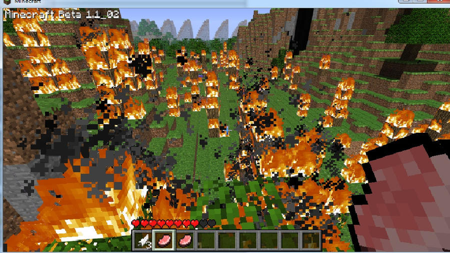 Minecraft forest fire D: by Muffin3600 on DeviantArt