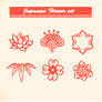 Japanese floral vector set 2