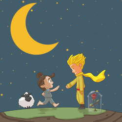 The little prince and the little girl