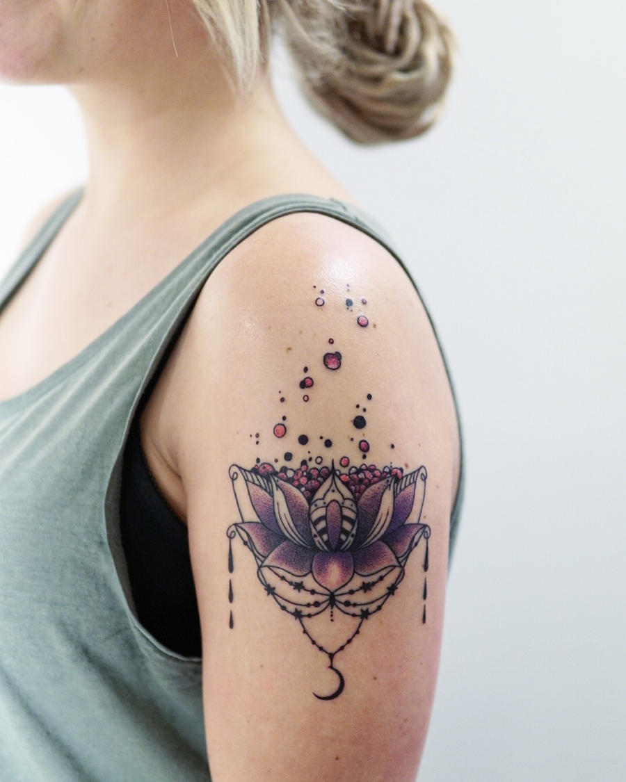 Lotus dotwork tattoo by sHavYpus on DeviantArt