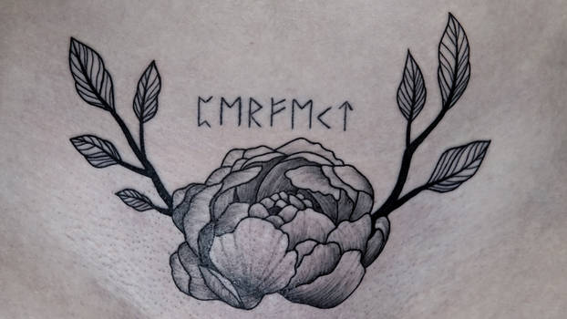 CUSTOM PEONY TATTOO