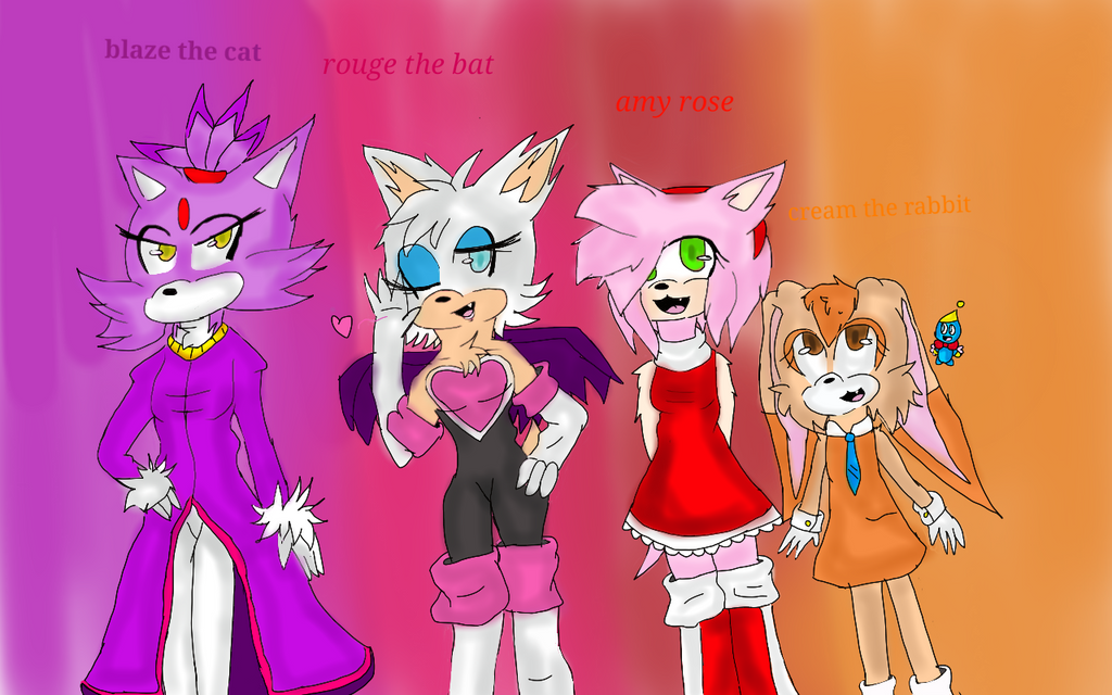 Deviantart Rouge Cream Blaze,rouge,Amy,and cream by flamehedgie on DeviantArt