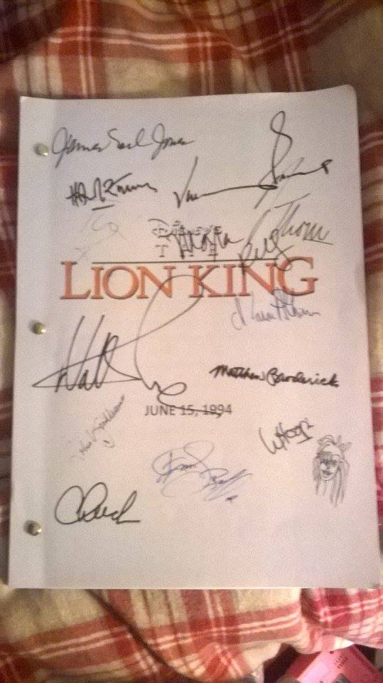 The Lion King Signed Script