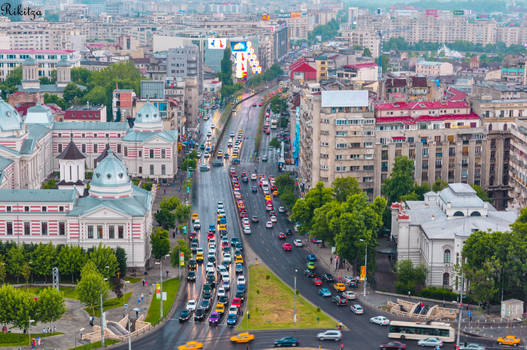 Bucharest in a rainy day