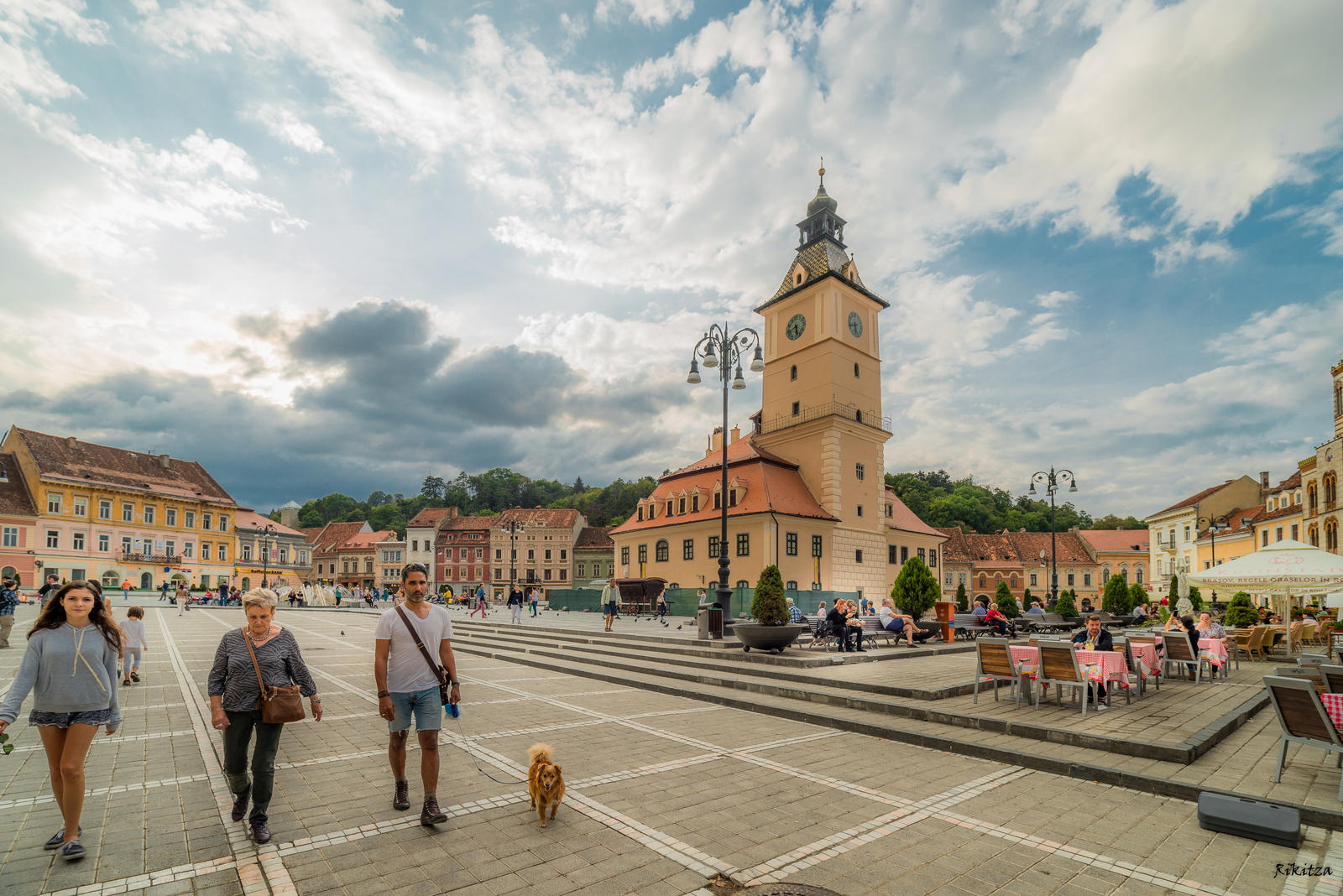 People and dog in Brashov