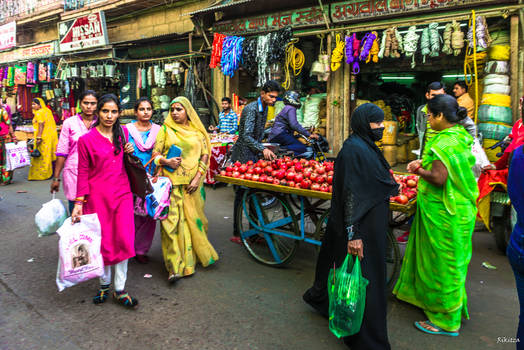 Incredible India - on a street at mid-day