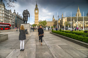 in the steps of Churchil