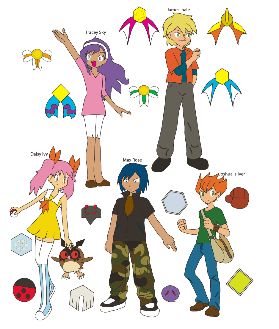 Pokemon Rivals Characters by RockiArt44 on DeviantArt
