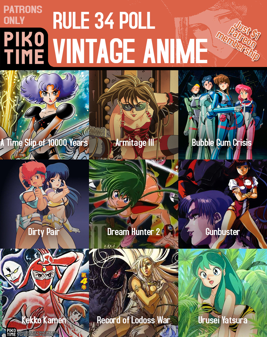 Vintage Anime Rule32 Poll by pikotime on DeviantArt