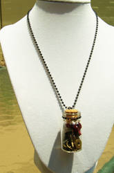 Clock Piece Vial Necklace