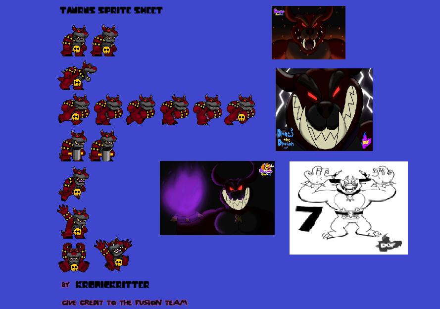 Taurus Sprite Rby Ultimate Taurus Sprite Sheet by KronicKritter on DeviantArt