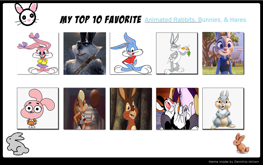 Top 10 Bunnies by Chewiefan1996 on DeviantArt