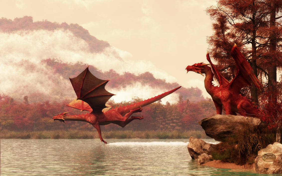 Autumn Dragons by deskridge on DeviantArt