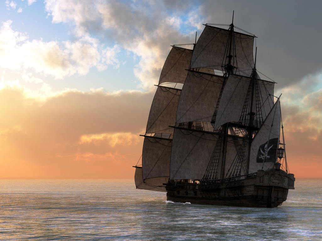 Pirate Ship Sunset