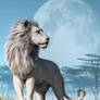 White Lion and Full Moon