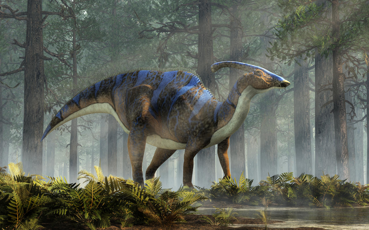Parasaurolophus in the Woods by deskridge